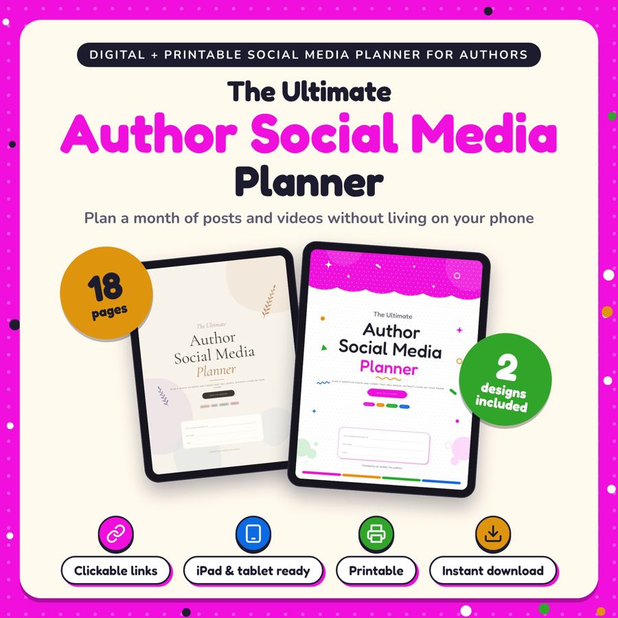 The Ultimate Author Social Media Planner: listing cover