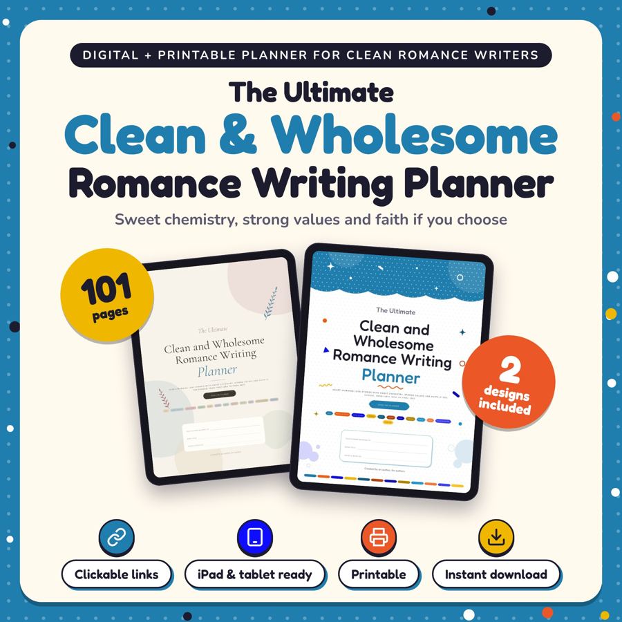 The Ultimate Clean & Wholesome Romance Writing Planner: listing cover