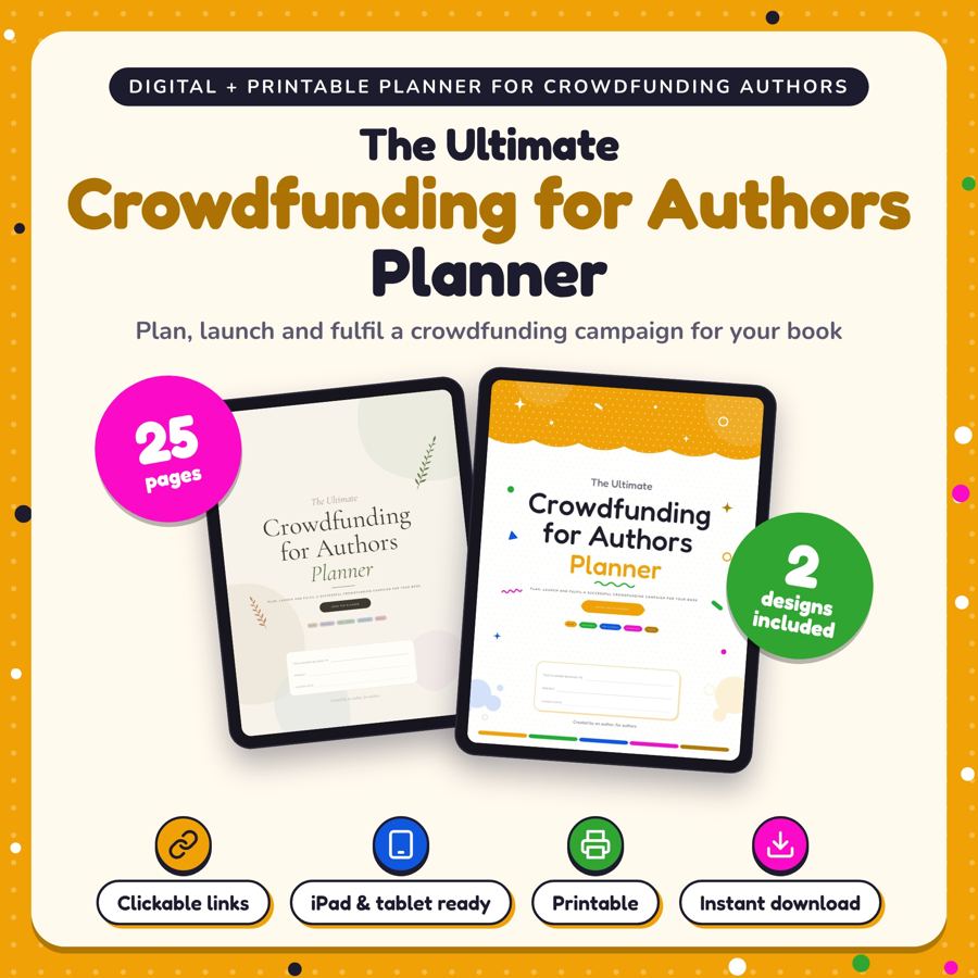 The Ultimate Crowdfunding for Authors Planner: listing cover