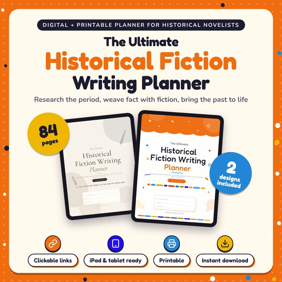The Ultimate Historical Fiction Writing Planner: listing cover