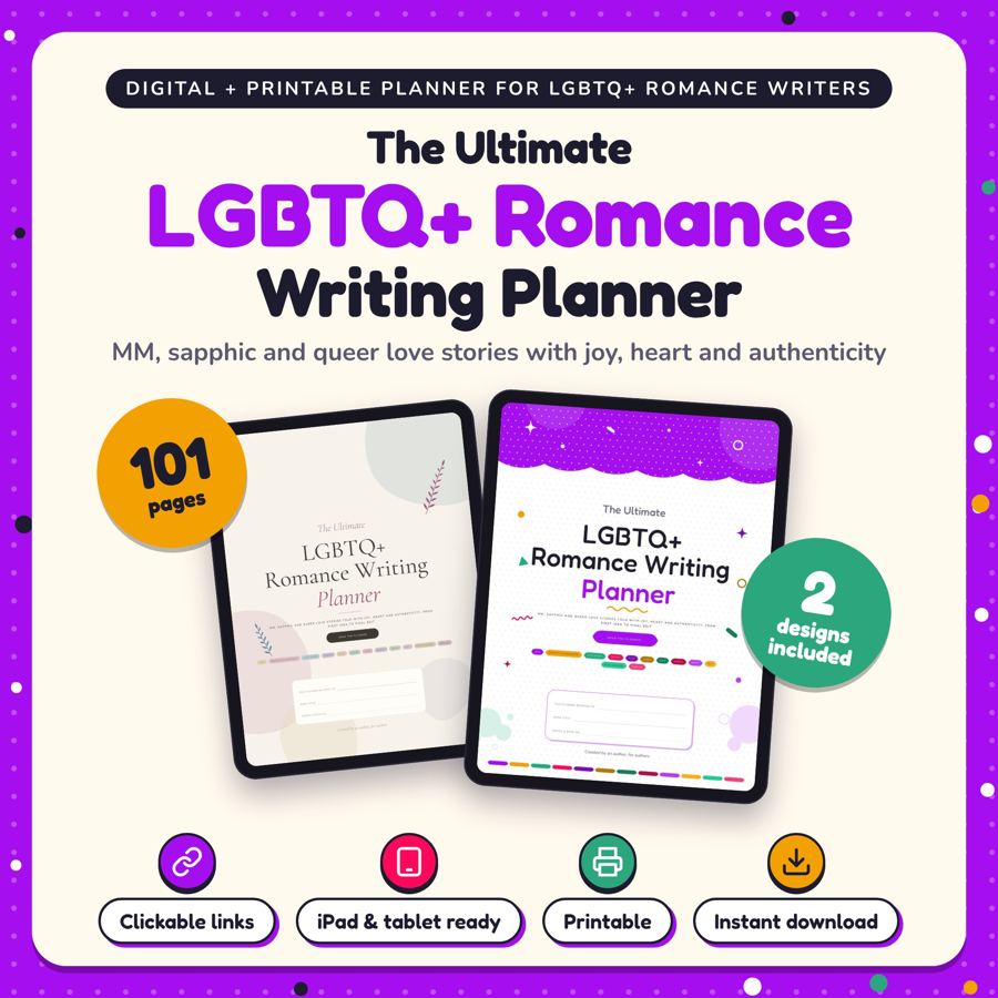 The Ultimate LGBTQ+ Romance Writing Planner: listing cover