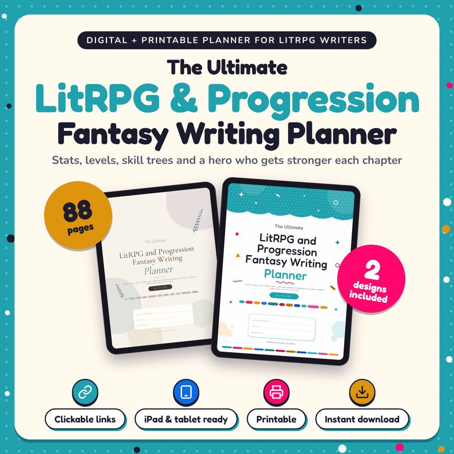 The Ultimate LitRPG & Progression Fantasy Writing Planner: listing cover