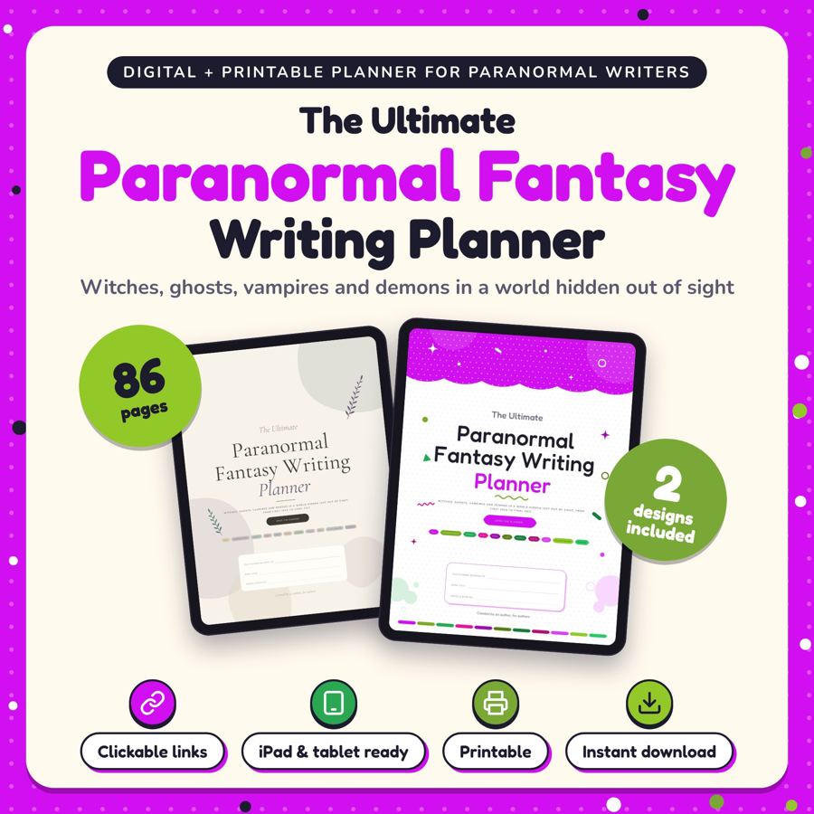 The Ultimate Paranormal Fantasy Writing Planner: listing cover