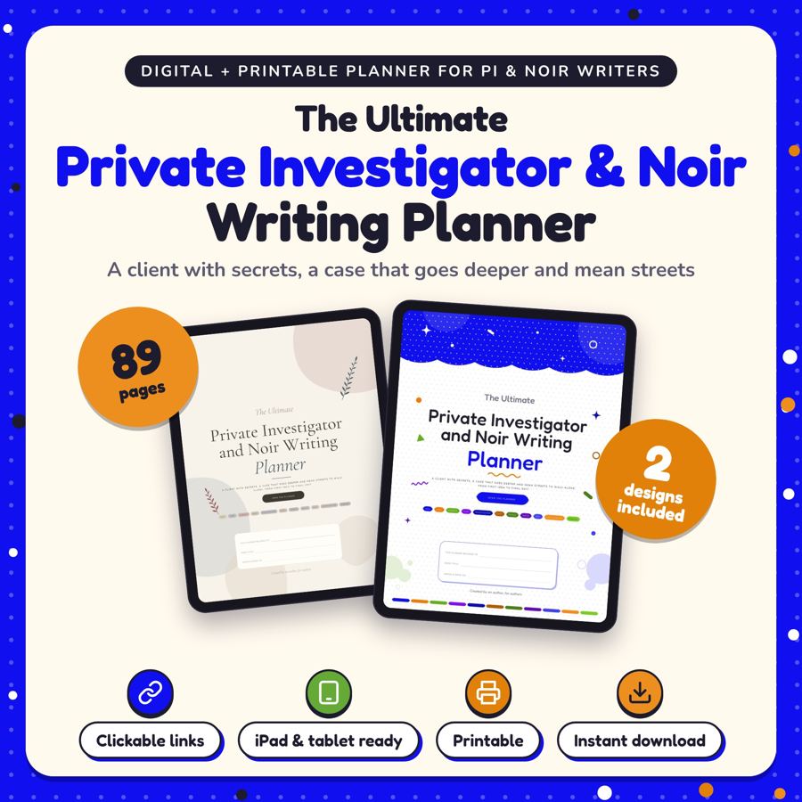 The Ultimate Private Investigator & Noir Writing Planner: listing cover