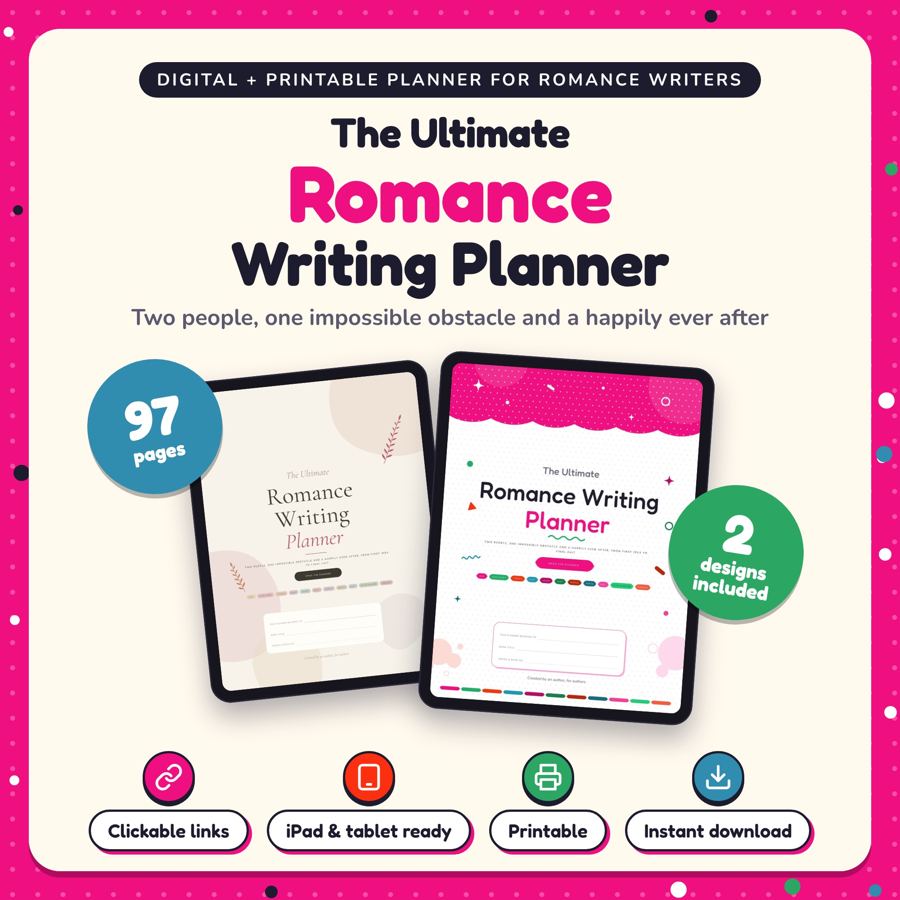 The Ultimate Romance Writing Planner: listing cover
