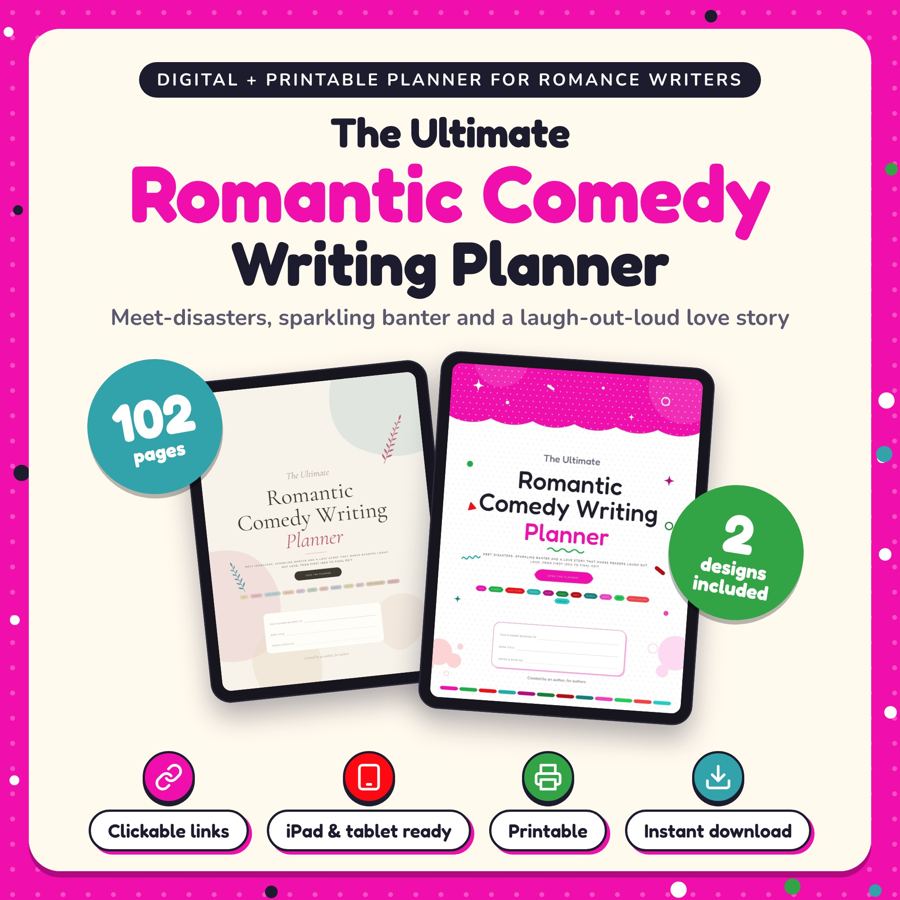 The Ultimate Romantic Comedy Writing Planner: listing cover