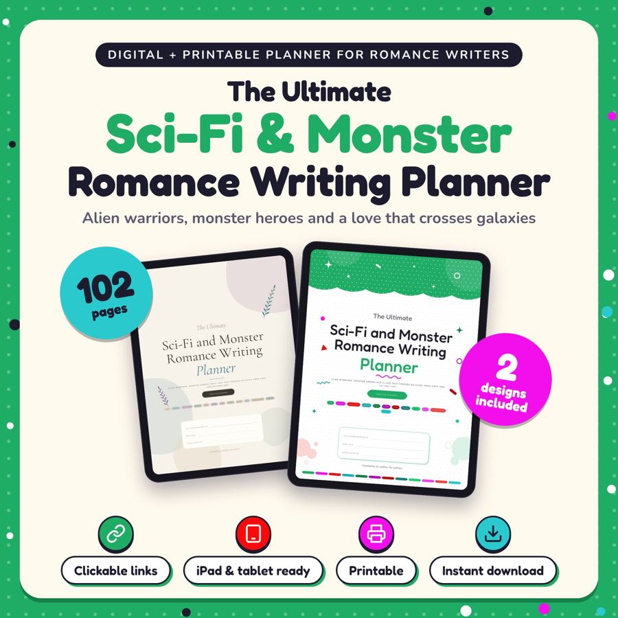 The Ultimate Sci-Fi & Monster Romance Writing Planner: listing cover