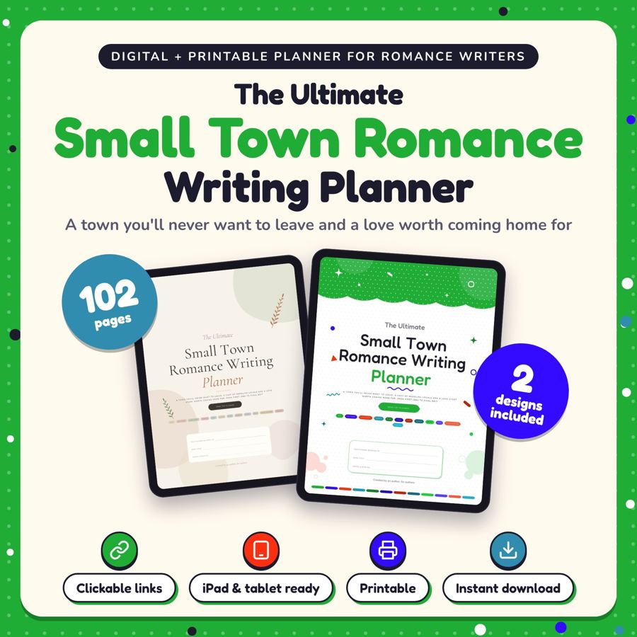 The Ultimate Small Town Romance Writing Planner: listing cover