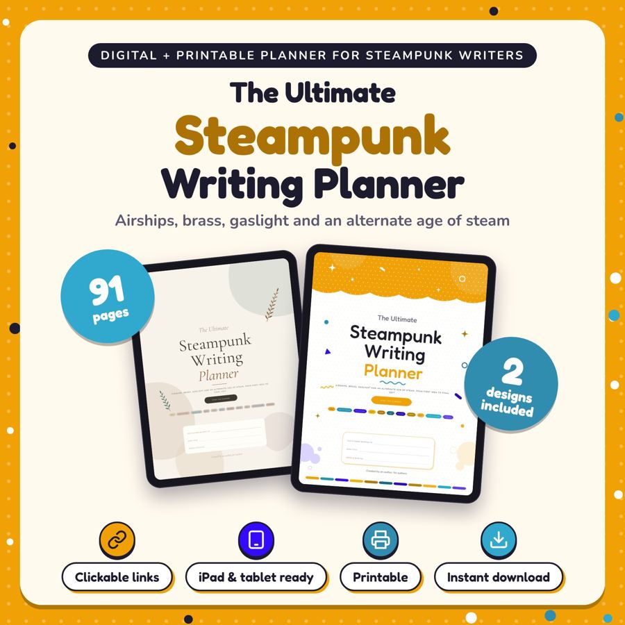 The Ultimate Steampunk Writing Planner: listing cover